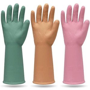 Colorful Reusable Waterproof Kitchen Dishwashing Gloves