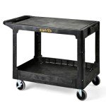 Heavy Duty Plastic Utility Cart - 2 Tier, 550 lbs