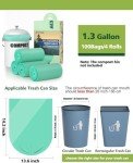Compostable Trash Bags, 100 Count - 1.3 Gallon