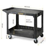 Heavy Duty Plastic Utility Cart - 2 Tier, 550 lbs