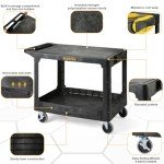 Heavy Duty Plastic Utility Cart - 2 Tier, 550 lbs