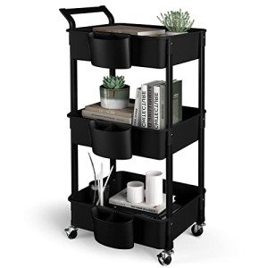 Hamone 3-Tier Rolling Utility Cart with Baskets