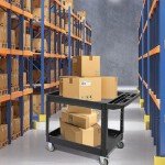 2-Shelf Service Cart with Handle - 500 lbs Capacity