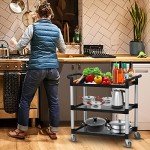 Heavy Duty 3-Shelf Utility Cart with Lockable Wheels