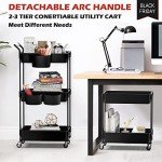Hamone 3-Tier Rolling Utility Cart with Baskets