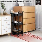 Hamone 3-Tier Rolling Utility Cart with Baskets