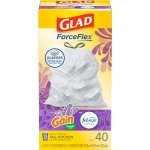 Glad ForceFlex 13 Gallon Lavender Trash Bags - 40 Ct