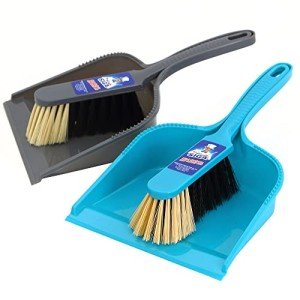 MR. SIGA Blue & Grey Dustpan and Brush Set