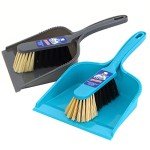 MR. SIGA Blue & Grey Dustpan and Brush Set