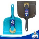 MR. SIGA Blue & Grey Dustpan and Brush Set