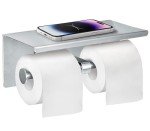 Brushed Stainless Steel Dual Roll Toilet Paper Holder