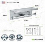 Brushed Stainless Steel Dual Roll Toilet Paper Holder