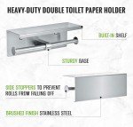 Brushed Stainless Steel Dual Roll Toilet Paper Holder