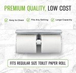 Brushed Stainless Steel Dual Roll Toilet Paper Holder