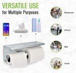 Brushed Stainless Steel Dual Roll Toilet Paper Holder