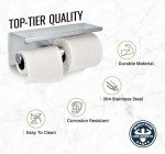 Brushed Stainless Steel Dual Roll Toilet Paper Holder