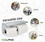 Brushed Stainless Steel Dual Roll Toilet Paper Holder