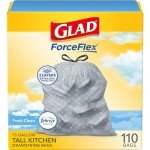 Glad 13 Gallon Odorshield Kitchen Trash Bags, 110 Count