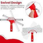 Window Cleaning Kit with Squeegee & Microfiber Scrubber