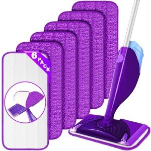 Reusable Microfiber Mop Pads for Swiffer WetJet (6 Pack)