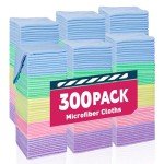 300 Pack Microfiber Cleaning Cloths in 5 Colors