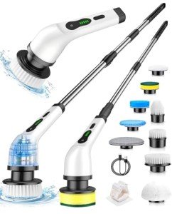 Cordless Electric Spin Scrubber with 9 Brush Heads