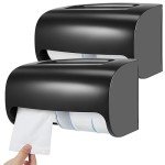 Maxcheck Double Toilet Paper Dispenser - Black