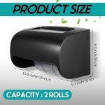 Maxcheck Double Toilet Paper Dispenser - Black