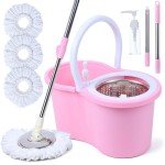 Pink Mop and Bucket Cleaning Set