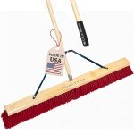 36" Medium Indoor/Outdoor Push Broom with Steel Handle