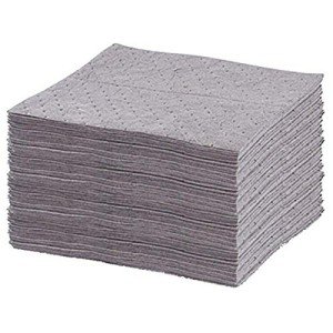 United Sorbents Gray Universal Sorbent Pads, 100 Pack