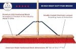 36" Medium Indoor/Outdoor Push Broom with Steel Handle