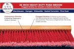 36" Medium Indoor/Outdoor Push Broom with Steel Handle