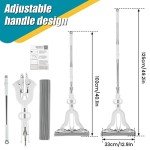 White PVA Sponge Mop with Adjustable Handle and Head