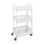 MAX Houser White 3-Tier Rolling Utility Cart
