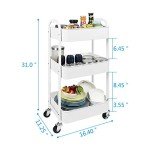 MAX Houser White 3-Tier Rolling Utility Cart