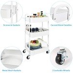 MAX Houser White 3-Tier Rolling Utility Cart