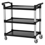 Heavy Duty 3-Shelf Rolling Utility Cart, Lockable Wheels