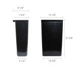 TrueCraftware Black Utility Refuse Bin 13"x9"x22