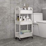 MAX Houser White 3-Tier Rolling Utility Cart