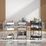 MAX Houser White 3-Tier Rolling Utility Cart