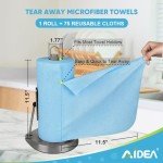 AIDEA 75PK Microfiber Cleaning Cloth Roll