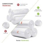 Teivio 5 Gallon Clear Trash Bags - 220 Count
