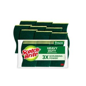 Scotch-Brite Heavy-Duty Yellow Scrub Sponges, 9 Pack
