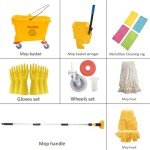 BERPET 35-Quart Mop Bucket with Side Press Wringer