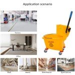 BERPET 35-Quart Mop Bucket with Side Press Wringer