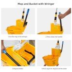 BERPET 35-Quart Mop Bucket with Side Press Wringer