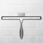 Simtive 12-Inch Shower Squeegee with Hooks