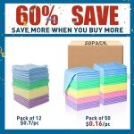 TEAWOO Microfiber Cleaning Cloths - 50 Pack Assorted