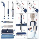 Wet Spray Mop with Refillable Bottle & Pads